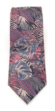 Navy & Pink Large Floral Leaf Red Label Silk Tie by Van Buck