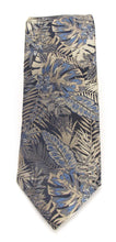 Navy & Beige Large Floral Leaf Red Label Silk Tie by Van Buck