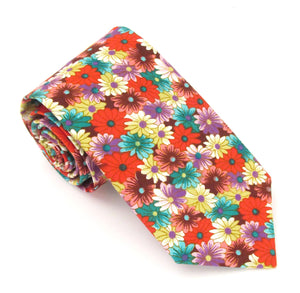 Floral Daisy Cotton Tie by Van Buck