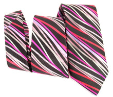 Limited Edition Black with Pink Striped Silk Tie by Van Buck