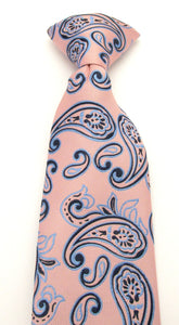 Pink Paisley Clip On Tie by Van Buck