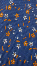 Navy & Orange flowers Clip On Tie by Van Buck