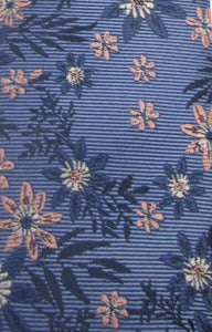 Blue & Pink Flower Clip on Tie by Van Buck