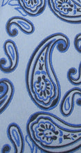 Sky Blue Large Paisley Clip On Tie by Van Buck