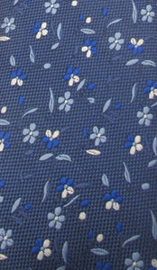 Navy & Blue flowers Clip On Tie by Van Buck