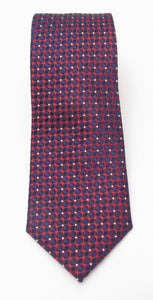 Red Small Cloverleaf London Silk Tie by Van Buck