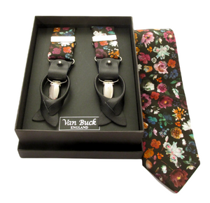 Floral Edit Mulberry Tie & Trouser Braces Set Made with Liberty Fabric