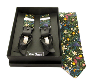 Forbidden Fruit Tie & Trouser Braces Set Made with Liberty Fabric