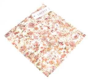 Wild Flower Pink Cotton Pocket Square Made with Liberty Fabric 