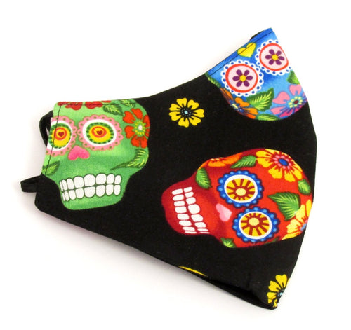 Day Of The Dead Large Skull Cotton Face Covering