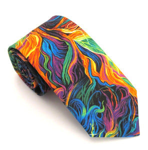 Multi Coloured Lion's Mane Cotton Tie by Van Buck
