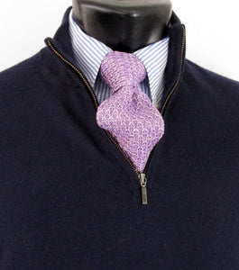Lilac Knitted Silk Tie by Van Buck