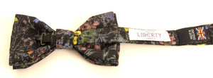 Wild Flowers Navy Bow Tie Made with Liberty Fabric