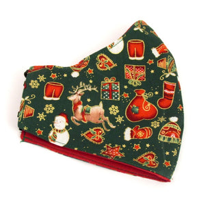 Green Christmas Cotton Face Covering / Mask