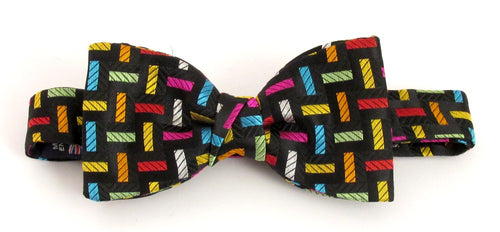 Van Buck Limited Edition Multicoloured Blocks Silk Bow Tie