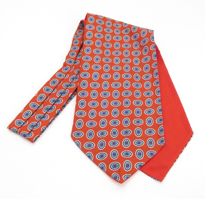 Red Oval Fancy Silk Cravat by Van Buck