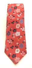Limited Edition Dark Salmon Pink Floral Silk Tie by Van Buck