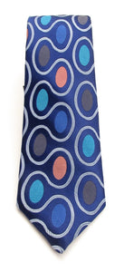 Limited Edition Navy Oval Silk Tie by Van Buck