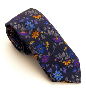 Limited Edition Navy Floral Silk Tie by Van Buck 