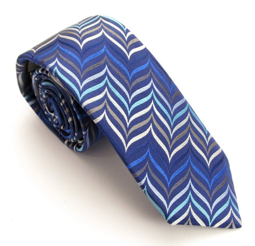 Van Buck Limited Edition Blue Herringbone Silk Tie