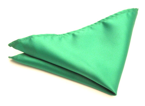 Emerald Green Satin Pocket Square by Van Buck