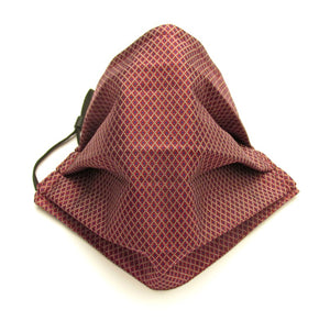 Red Diamond Pattern Silk Face Covering / Mask