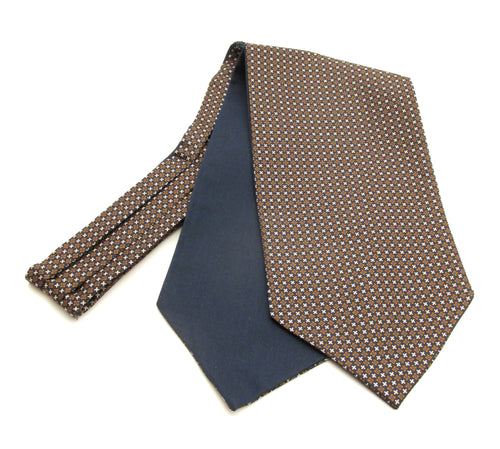 Navy Blue and Neat Square Fancy Silk Cravat by Van Buck