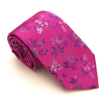 Cerise Pink Floral Silk Red Label Tie by Van Buck
