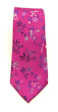 Cerise Pink Floral Red Label Silk Tie by Van Buck