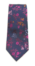 Navy Floral Red Label Silk Tie by Van Buck