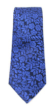 Navy & Royal Blue Leaf London Silk Tie by Van Buck