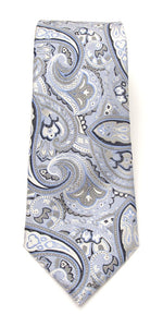 Sky Blue Large Paisley London Silk Tie by Van Buck