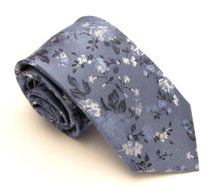 Blue Floral London Silk Tie by Van Buck