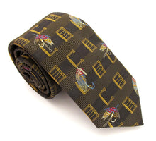 Black Fly Fishing Silk Tie by Van Buck