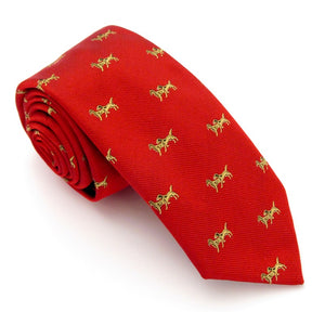 Red Gun Dog Silk Tie by Van Buck