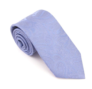 Sky Blue Paisley Silk Wedding Tie by Van Buck 