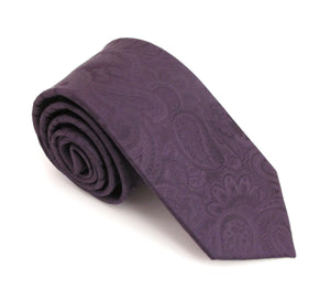 Aubergine Paisley Silk Wedding Tie By Van Buck