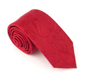 Red Paisley Silk Wedding Tie By Van Buck 