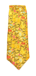 Van Buck Limited Edition Gold Flower & Vine Silk Tie