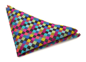 Limited Edition Multicoloured Box Silk Pocket Square by Van Buck