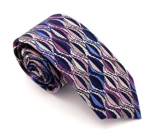 Limited Edition Purple Cable Knit Silk Tie by Van Buck