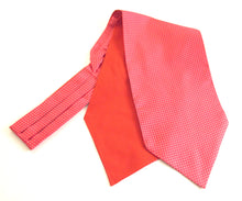 Cerise Pink with White Pin Dot Silk Cravat by Van Buck