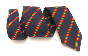 Navy & Red Stripe Wool Tie by Van Buck