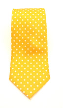 Orange Printed Silk Tie With White Polka Dots by Van Buck