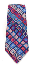 Limited Edition Navy Blue & Pink Squares Silk Tie by Van Buck