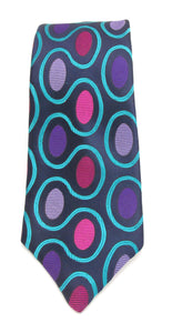 Limited Edition Bold Navy Oval Silk Tie by Van Buck
