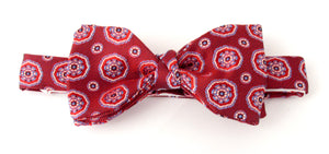 Red Medallion Silk Bow Tie by Van Buck