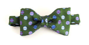 Green Circle Silk Bow Tie by Van Buck