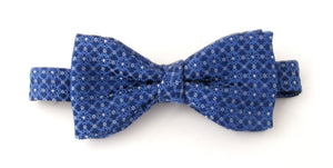 Blue Geometric Silk Bow Tie by Van Buck