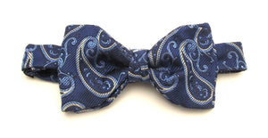 Blue Paisley Silk Bow Tie by Van Buck